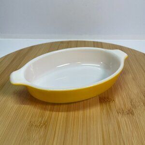 Vintage Pyrex Yellow Pixie 700 Small Casserole Au Gratin Dish 10oz Tableware